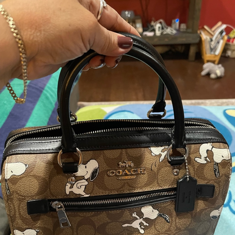 Coach Brown and Black Snoopy Satchel - Picture 6 of 12